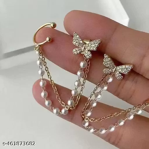 Elegant Gold-Plated Crystal Drop Earrings for Women