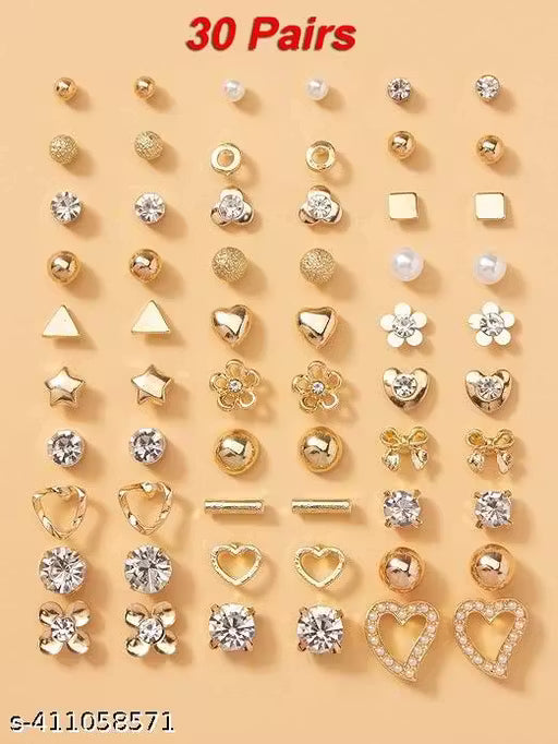 Luxury Gold Floral Drop Earrings with Sparkling Stones