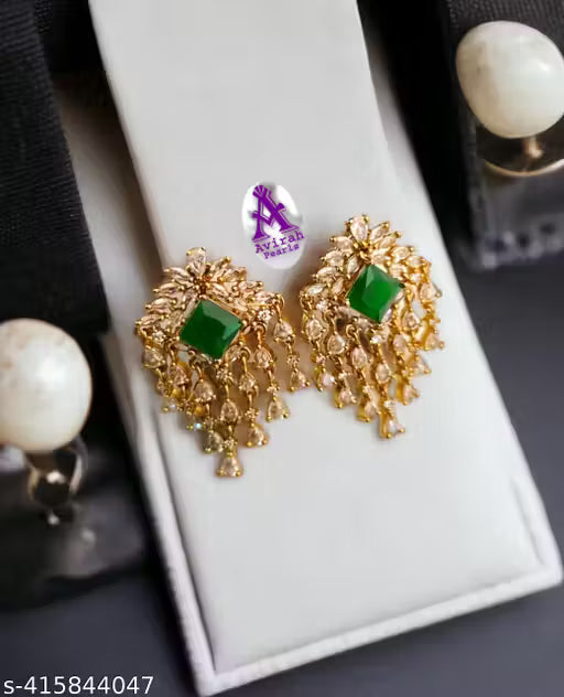 Elegant Pearl Drop Earrings with Gold Finish for Women