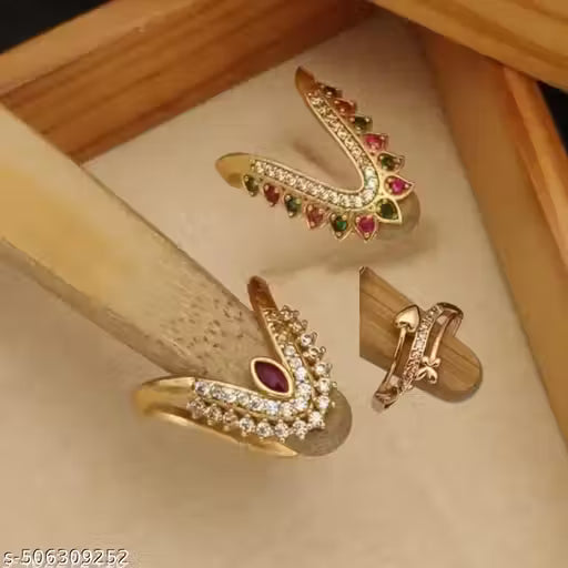 Premium Gold-Plated Stackable Rings Set for Women & Girls | Elegant Minimalist Ring Combo (Set of 7)