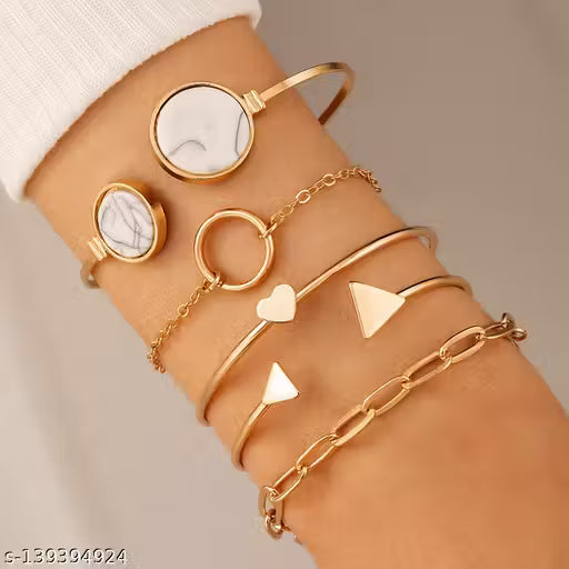 Jewels Galaxy Marvelous Gold Plated Multi Strand Bracelet For Women
