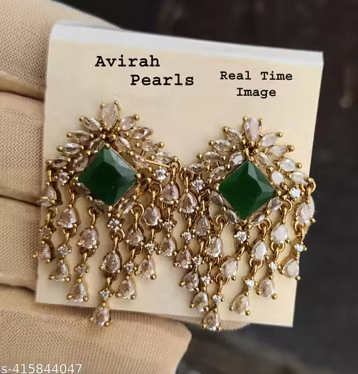 Elegant Pearl Drop Earrings with Gold Finish for Women