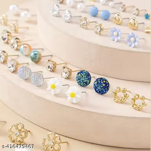 Sparkling Crystal Earrings Set for Women – Elegant Party Wear Collection