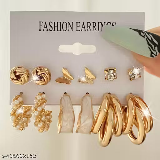 Elegant Gold-Plated Statement Earrings with Zircon Stones