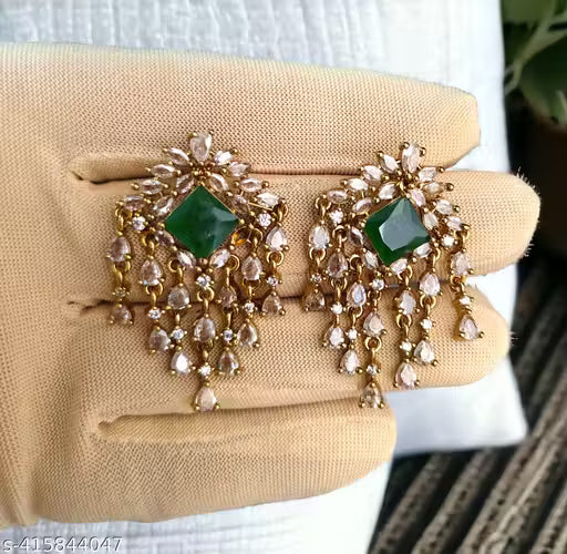 Elegant Pearl Drop Earrings with Gold Finish for Women