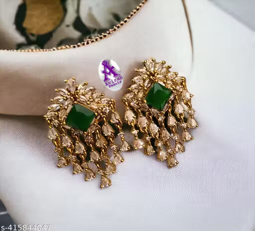 Elegant Pearl Drop Earrings with Gold Finish for Women
