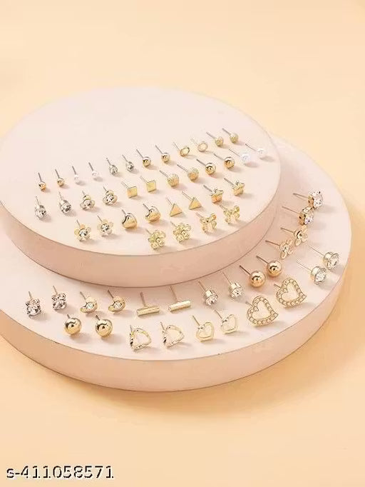 Luxury Gold Floral Drop Earrings with Sparkling Stones