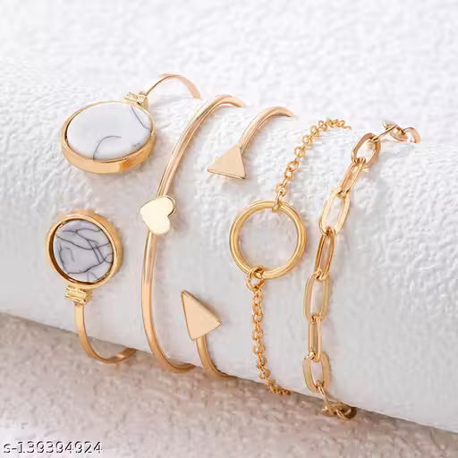 Jewels Galaxy Marvelous Gold Plated Multi Strand Bracelet For Women