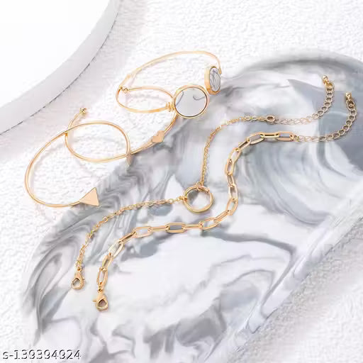 Jewels Galaxy Marvelous Gold Plated Multi Strand Bracelet For Women