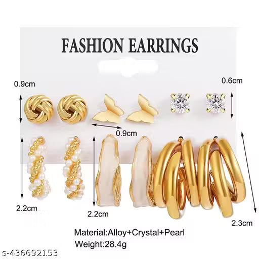 Elegant Gold-Plated Statement Earrings with Zircon Stones