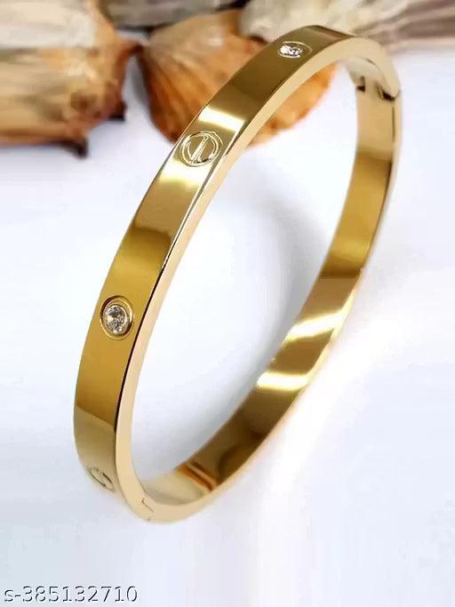 Elegant Gold-Plated Crystal Bracelet for Women | Minimal Luxury Adjustable Chain