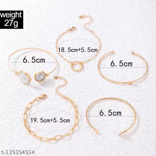 Jewels Galaxy Marvelous Gold Plated Multi Strand Bracelet For Women
