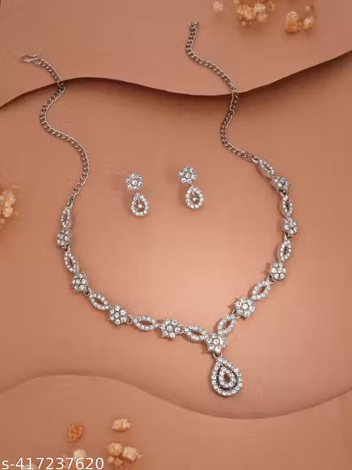Elegant Crystal Pendant Necklace for Women | Minimal Gold Chain Jewelry